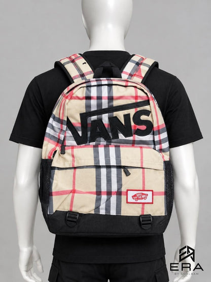 Sac à Dos Motif Urbain - Tartan Beige