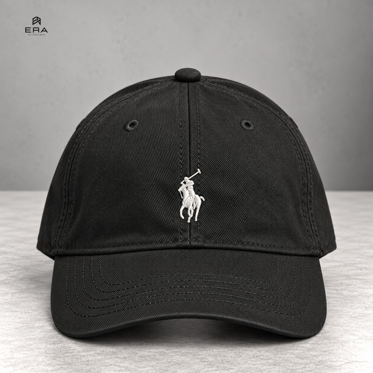 Casquette ERA Polo Noir & Blanc – vue de face