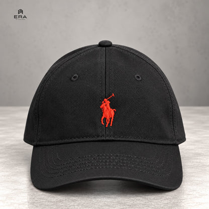 Casquette ERA Polo Noir & Rouge – vue de face