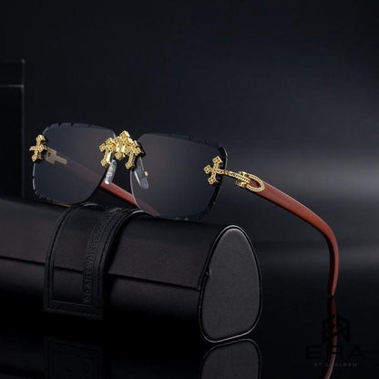 Lunettes Croix Gothique - Rimless Acajou